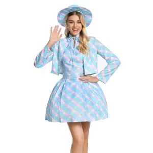 2023 Barbie Bleu Robe Femme Cosplay Costume