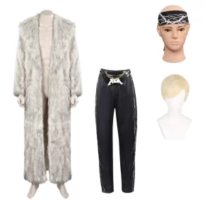 24h Barbie Ken Blanc Longueur Manteau de Laine Cosplay Costume