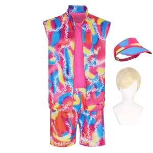2023 Flm Barbie Ken Rose Rétro Cosplay Costume Carnaval