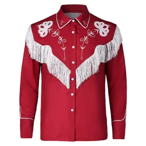 Barbie Ken Veste à Pampilles Rétro Rouge Design Original Cosplay Costume