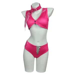 Barbie Margot Robbie Barbie Maillot de Bain Bikini Rose Cosplay Costume