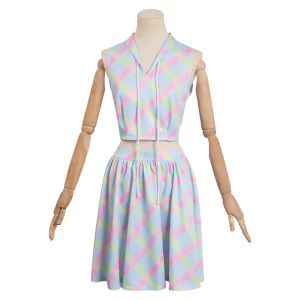 Barbie Bleu Robe Imprimée Sans Manches Cosplay Costume