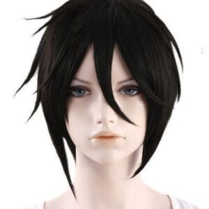 Black Butler Kuroshitsuji Sebastian Michaelis Cosplay Perruque Courte Noire