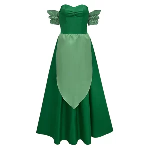 La Belle et la Bête Claudette Robe Verte Cosplay Costum